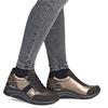 REMONTE WOMENS WEDGE ZIP LACE TRAINER - METALLIC