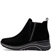 REMONTE WOMENS WEDGE ZIP ANKLE BOOT - BLACK SUEDE