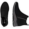 REMONTE WOMENS WEDGE ZIP ANKLE BOOT - BLACK SUEDE