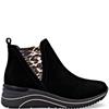REMONTE WOMENS WEDGE ZIP ANKLE BOOT - BLACK SUEDE