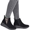 REMONTE WOMENS WEDGE ZIP ANKLE BOOT - BLACK SUEDE