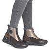 REMONTE WOMENS ZIP ANKLE BOOT - BROWN METALLIC