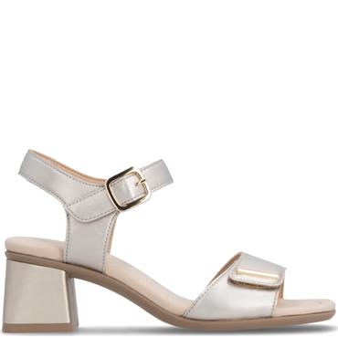 REMONTE WOMENS MID HEEL SANDAL - GOLD