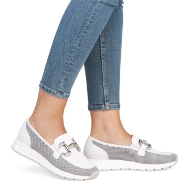 REMONTE WOMENS CHAIN LOAFER - WHITE