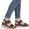 REMONTE WOMENS WEDGE SANDAL - BROWN
