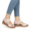 REMONTE WOMENS WEDGE STRAP SANDAL - GOLD MULTI