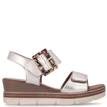 REMONTE WOMENS WEDGE SANDAL - METALLIC