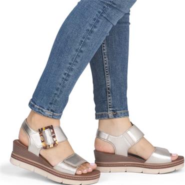 REMONTE WOMENS WEDGE SANDAL - METALLIC