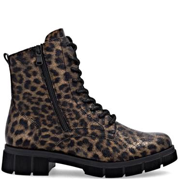 REMONTE WOMENS ZIP LACE ANKLE BOOT - METALLIC