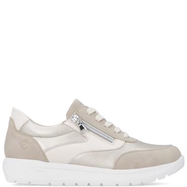 REMONTE WOMENS WEDGE TRAINER - BEIGE MULTI