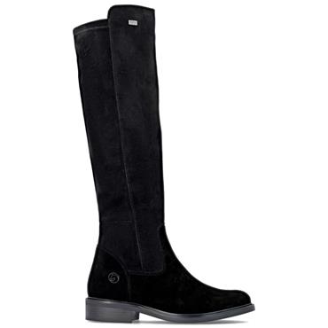 REMONTE WOMENS ZIP HIGH LEG BOOT - BLACK SUEDE