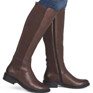 REMONTE WOMENS ZIP HIGH LEG BOOT - BROWN