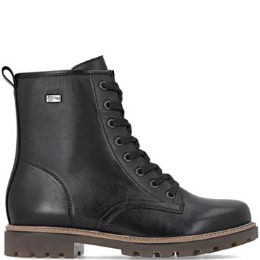 REMONTE WOMENS ZIP LACE ANKLE BOOT - BLACK