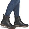 REMONTE WOMENS ZIP LACE ANKLE BOOT - BLACK