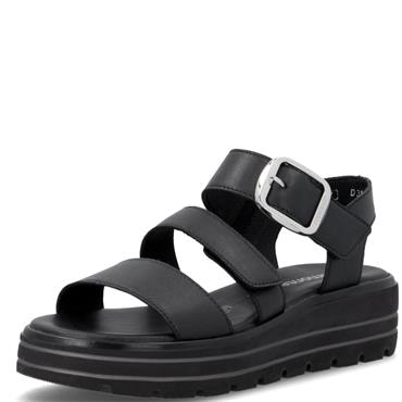 REMONTE WOMENS WEDGE SANDAL - BLACK