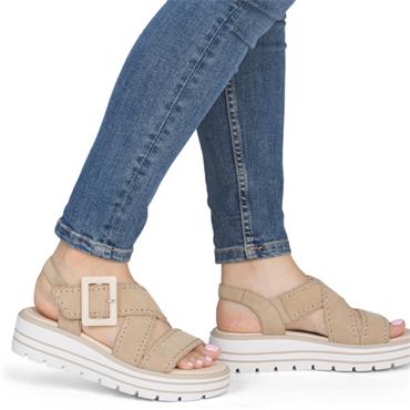 REMONTE WOMENS WEDGE SANDAL - BEIGE