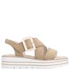 REMONTE WOMENS WEDGE SANDAL - BEIGE