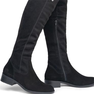 REMONTE WOMENS WIDE FIT HIGH LEG BOOT - BLACK