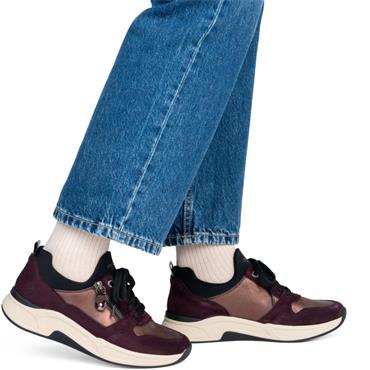 REMONTE WOMENS LACE ZIP TRAINER - RED MULTI