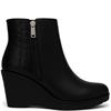 REDZ WOMENS WEDGE ZIP ANKLE BOOT - BLACK