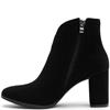 REDZ WOMENS ZIP ANKLE BOOT - BLACK SUEDE