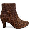 REDZ WOMENS ZIP ANKLE BOOT - LEOPARD ANIMAL PRINT
