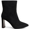 REDZ WOMENS POINTED TOE ZIP ANKLE BOOT - BLACK SUEDE