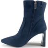 REDZ WOMENS POINTED TOE ZIP ANKLE BOOT - NAVY SUEDE