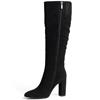 REDZ WOMENS ZIP HIGH LEG BOOT - BLACK SUEDE