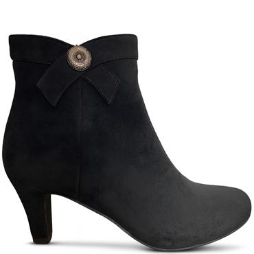 REDZ WOMENS ZIP ANKLE BOOT - BLACK SUEDE