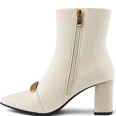REDZ WOMENS ZIP ANKLE BOOT - WHITE ICE