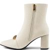 REDZ WOMENS ZIP ANKLE BOOT - WHITE ICE