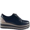 REDZ WOMENS WEDGE ZIP SHOE - NAVY