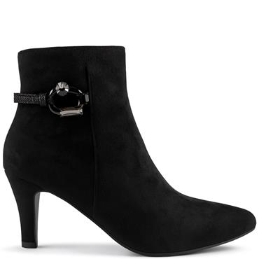 REDZ WOMENS ZIP ANKLE BOOT - BLACK SUEDE