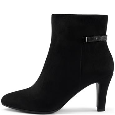 REDZ WOMENS ZIP ANKLE BOOT - BLACK SUEDE