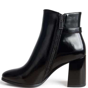 REDZ WOMENS ZIP ANKLE BOOT - BLACK PATENT