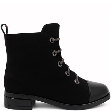 REDZ WOMENS ZIP ANKLE BOOT - BLACK SUEDE