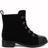 REDZ WOMENS ZIP ANKLE BOOT - BLACK SUEDE