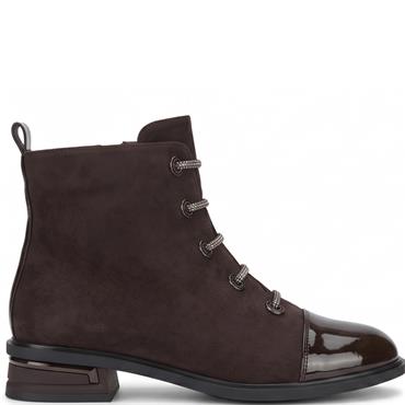 REDZ WOMENS ZIP ANKLE BOOT - BROWN