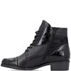 REMONTE WOMENS ZIP LACE ANKLE BOOT - BLACK