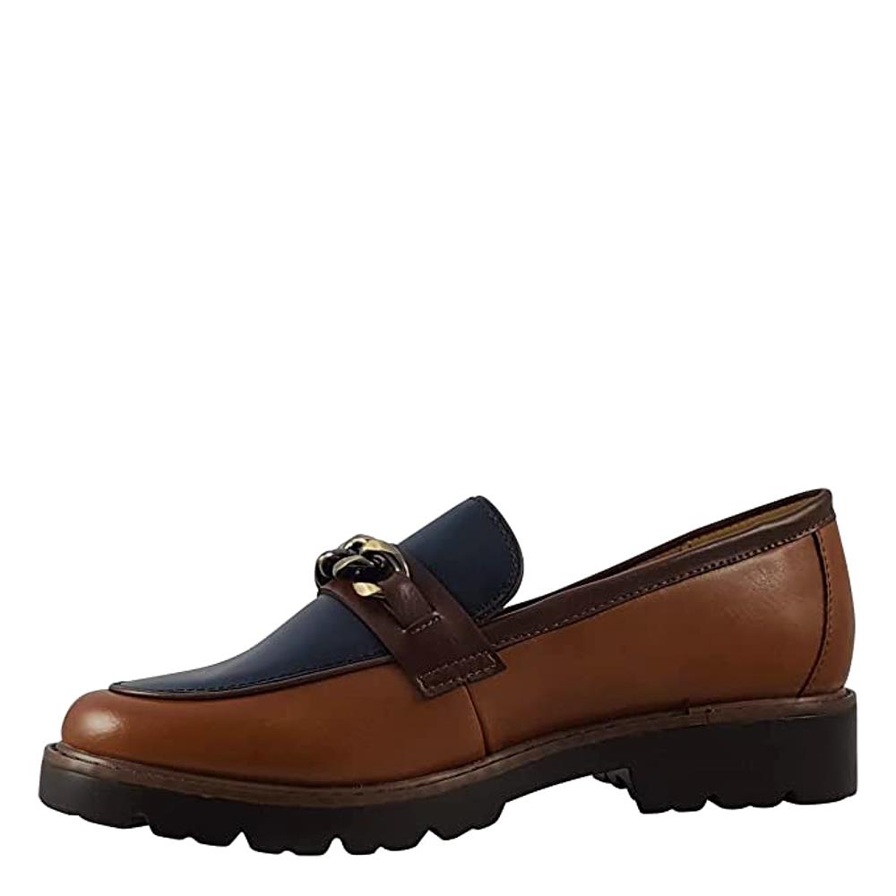 ZANNI WOMENS CHAIN SLIP ON LOAFER CARAMEL Paul Byron Shoes Ireland