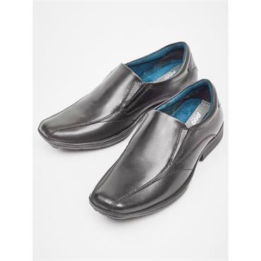 POD BOYS DRESS STITCH SLIP ON SHOE - BLACK