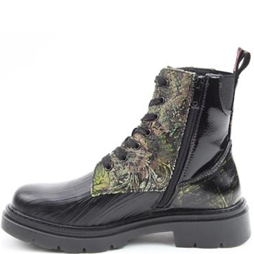 HEAVENLY FEET WOMENS ZIP LACE ANKLE BOOT - BLACK FOREST