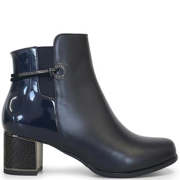 REDZ WOMENS ZIP ANKLE BOOT - NAVY