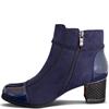 REDZ WOMENS DIAMANTE STRAP ANKLE BOOT - NAVY SUEDE