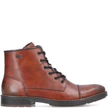 RIEKER MENS ZIP LACE BOOT - BROWN
