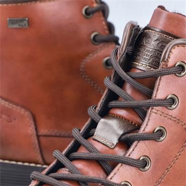 RIEKER MENS ZIP LACE BOOT - BROWN