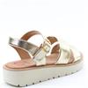 HEAVENLY FEET WOMENS SANDAL - TAN GOLD WHITE