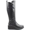 HEAVENLY FEET WOMENS WEDGE HIGH LEG BOOT - BLACK