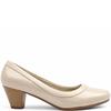 NINE TO FIVE MED HEEL COURT SHOE - BEIGE PATENT